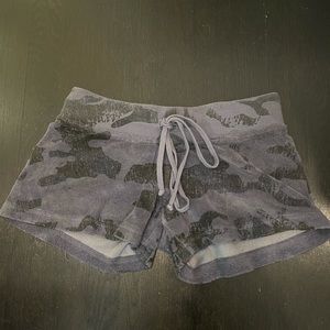 Navy camo hard tail shorts.